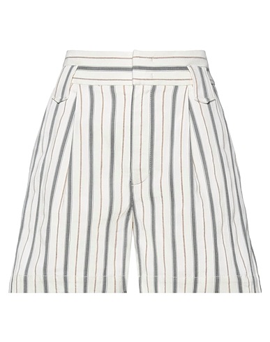 DONDUP Shorts & Bermuda Ivory 53% Cotton, 19% Viscose, 15% Acetate, 12% Linen, 1% Elastane