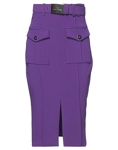 ELISABETTA FRANCHI Midi skirt Purple 95% Polyester, 5% Elastane