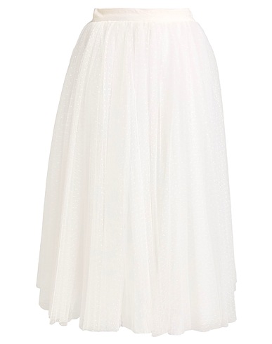 ELISABETTA FRANCHI Midi skirt White 100% Polyester, Polyamide