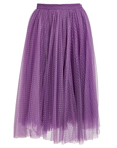 ELISABETTA FRANCHI Midi skirt Purple 100% Polyester, Polyamide