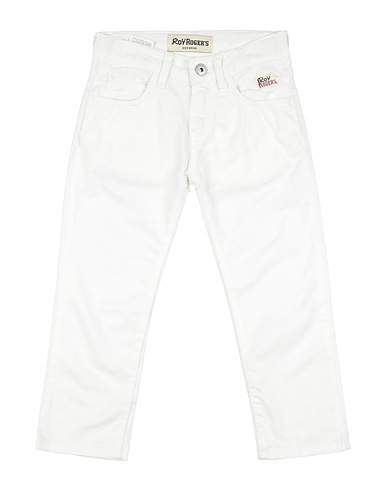ROŸ ROGER'S Casual trouser White 98% Cotton, 2% Elastane