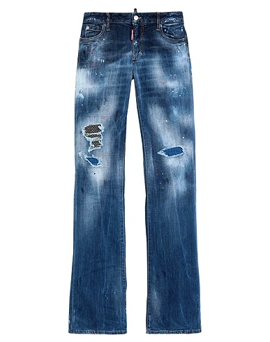 DSQUARED2 Bootcut Jeans Blue 92% Cotton, 6% Elastomultiester, 2% Elastane, Cow leather, Brass