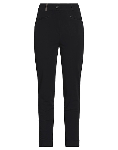 PESERICO Casual trouser Black 93% Cotton, 7% Elastane