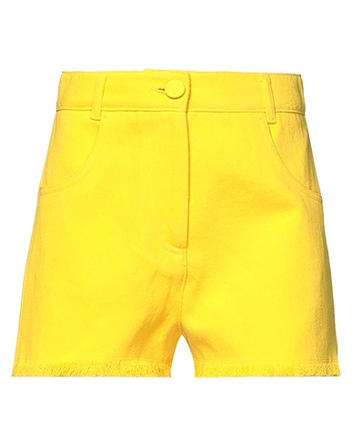 MSGM Denim shorts Yellow 85% Cotton, 15% Linen