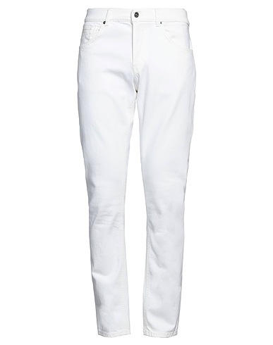 DONDUP Denim trousers White 98% Cotton, 2% Elastane