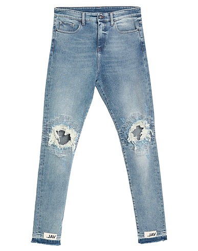 VAL. KRISTOPHER Denim trousers Blue 99% Cotton, 1% Elastane