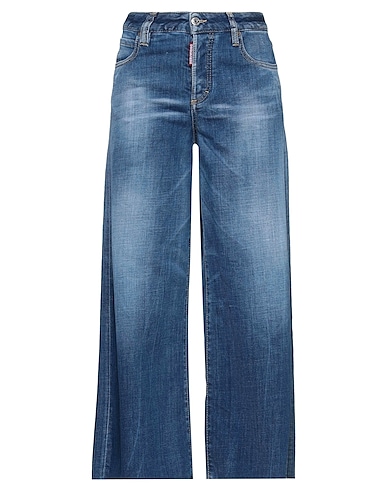 DSQUARED2 Denim trousers Blue 99% Cotton, 1% Elastane, Calfskin