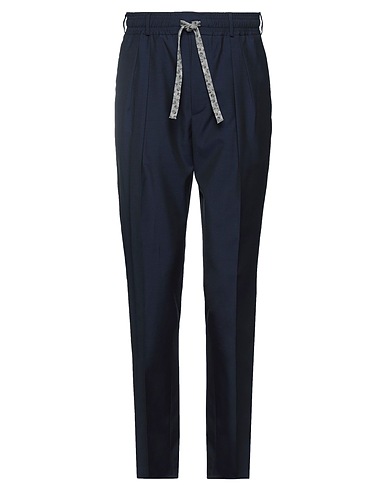 GABRIELE PASINI Casual pants Midnight blue 100% Wool