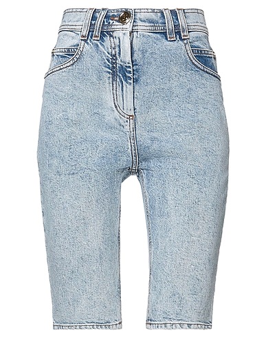 BALMAIN Denim shorts Blue 98% Cotton, 2% Elastane