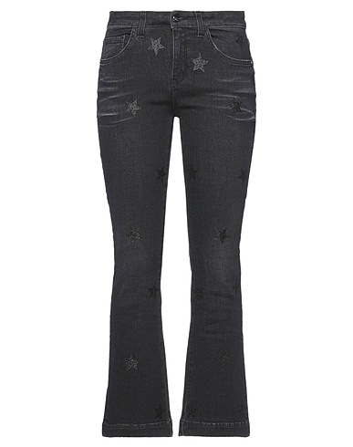 KAOS Denim pants Black 82% Cotton, 16% Polyester, 2% Elastane