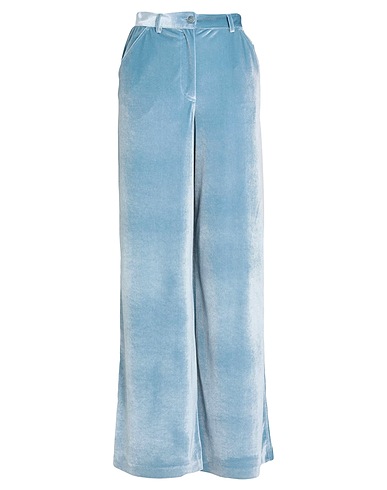 MERCI ITALIA Casual pants Pastel blue 92% Polyester, 8% Elastane