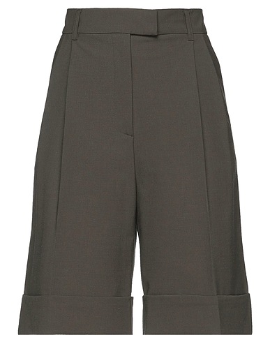 OTTOD'AME Shorts & Bermuda Military green 53% Polyester, 43% Virgin Wool, 4% Elastane
