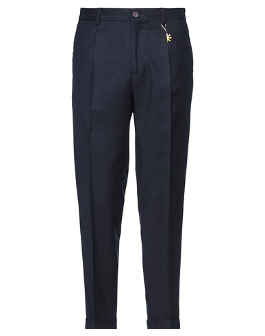 MANUEL RITZ Pantalone Blu notte 99% Lana Vergine, 1% Elastan