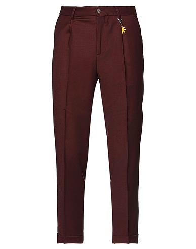 MANUEL RITZ Casual pants Brown 99% Virgin Wool, 1% Elastane