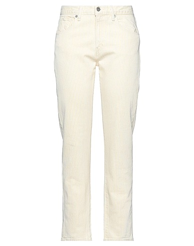 LEVI'S MADE & CRAFTED Denim pants Pastel yellow 96% Cotton, 3% Polyester, 1% Elastane
