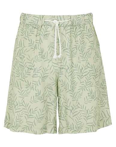 8 by YOOX Shorts & Bermudas LIGHTWEIGHT DRAWSTING PRINTED WIDE SHORT
 Säuregrün 55% Viskose, 45% Baumwolle