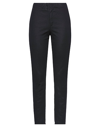 TSOLO MUNKH Pantalone Nero 45% Lino, 45% Cotone, 10% Elastan, Pelle di capra