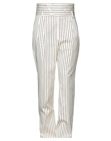 DOLCE&GABBANA Casual trouser Ivory 90% Cotton, 10% Silk