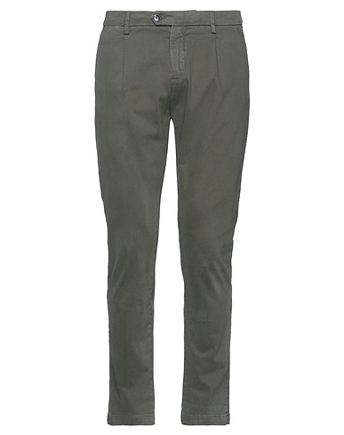 YAN SIMMON Casual trouser Military green 97% Cotton, 3% Elastane