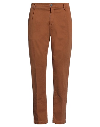 YAN SIMMON Casual trouser Camel 98% Cotton, 2% Elastane