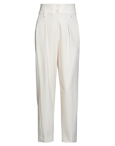 VIA MASINI 80 Pantalone Avorio 53% Poliestere, 43% Lana Vergine, 4% Elastan