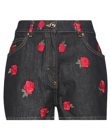 VERSACE Shorts Schwarz 98% Baumwolle, 2% Elastan, Polyester, Andere Fasern, Kalbsleder