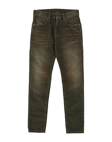 DIESEL Casual trouser Military green 75% Cotton, 23% Polyester, 2% Elastane, Cow leather