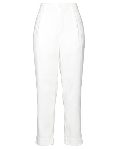 DONDUP Pantalone Bianco 62% Poliestere, 35% Viscosa, 3% Elastan