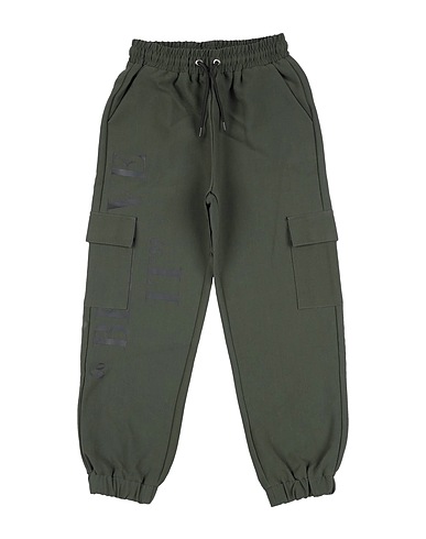 TO BE TOO Casual pants Military green 80% Polyester, 15% Viscose, 5% Elastane