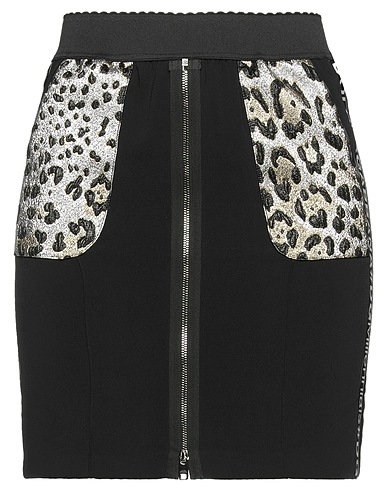 DOLCE&GABBANA Mini skirt Black 73% Viscose, 11% Polyester, 6% Acrylic, 5% Cotton, 5% Elastane