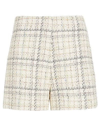 8 by YOOX Shorts & Bermuda COTTON TWEED HIGH WAIST SHORTS
 Ivory 70% Cotton, 25% Polyester, 5% Other Fibres