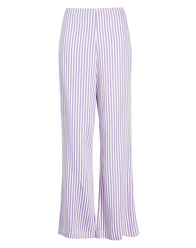 8 by YOOX Casual trouser STRIPED VISCOSE HIGH-WAIST PANTS
 Lilac 100% Viscose