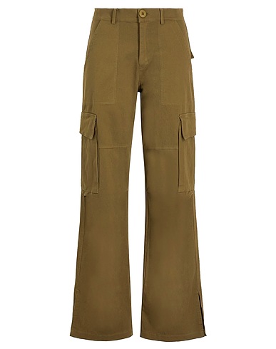 8 by YOOX Pantalone ORGANIC COTTON CARGO PANTS Verde militare 100% Cotone