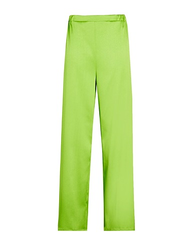 8 by YOOX Casual pants PULL-ON WIDE LEG PANTS Lime green 100% Polyester