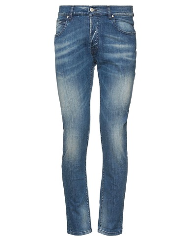 DANIELE ALESSANDRINI Denim trousers Blue 99% Cotton, 1% Elastane