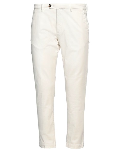 MICHAEL COAL Casual trouser Cream 98% Cotton, 2% Elastane