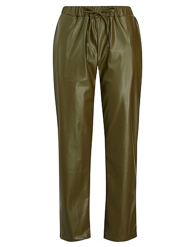 8 by YOOX Casual trouser PULL-ON PANTS Military green 50% Polyurethane, 50% Polyester
