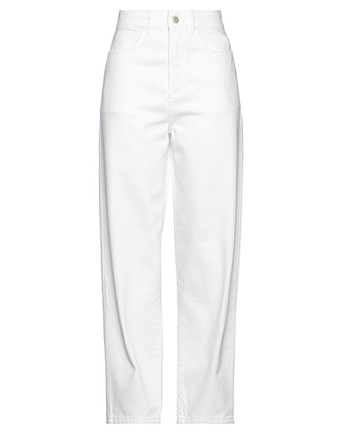 LES COYOTES DE PARIS Denim trousers White 100% Cotton
