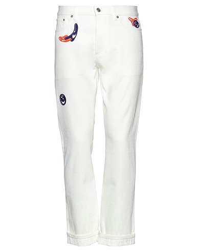 DIOR Denim trousers White 100% Cotton, Polyester