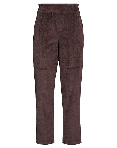 RUE DU BAC Casual trouser Dark brown 85% Polyester, 12% Polyamide, 3% Elastane