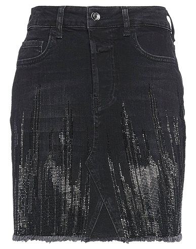 LIU •JO Denim skirt Charcoal 99% Cotton, 1% Elastane