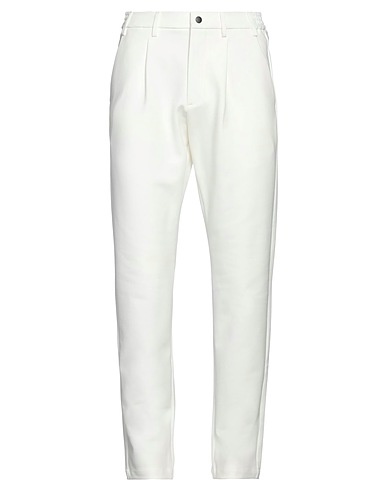 PEOPLE OF SHIBUYA Casual trouser White 67% Cotton, 29% Polyamide, 4% Elastane