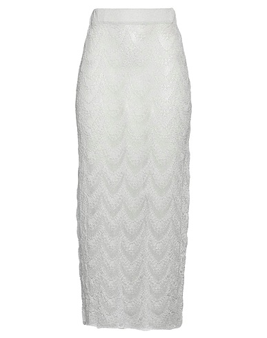 DONDUP Long skirt Silver 80% Acetate, 10% Polyamide, 10% Polyester