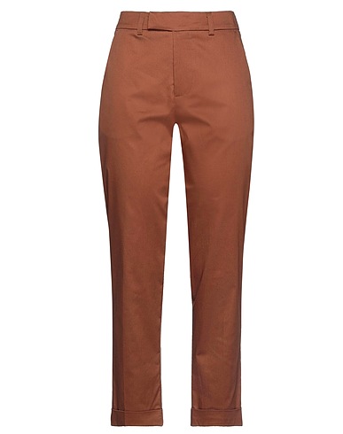 PIANURASTUDIO Pantalone Marrone 98% Cotone, 2% Elastan