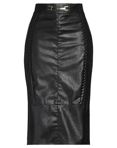 ELISABETTA FRANCHI Midi skirt Black 100% Polyester, Polyurethane