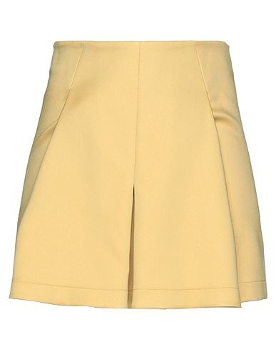 PLAN C Mini skirt Yellow 50% Cotton, 50% Polyester