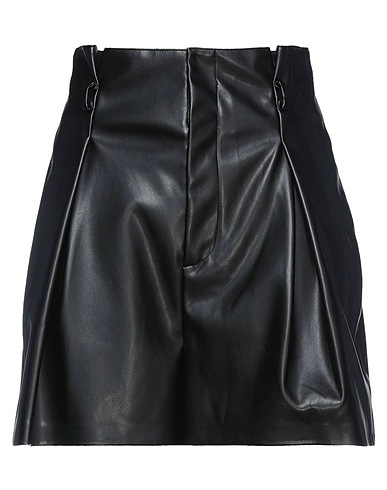 LIU •JO Shorts & Bermuda Black 100% Polyester, Polyurethane resin
