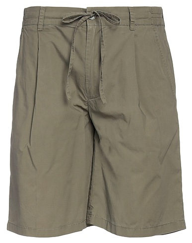 GREY DANIELE ALESSANDRINI Shorts & Bermuda Verde militare 100% Cotone