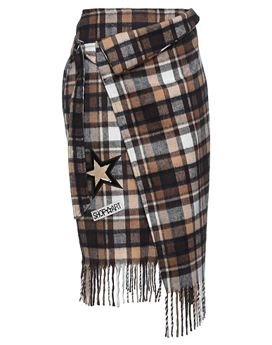 SHOPART Midi skirt Brown 51% Acrylic, 26% Polyester, 20% Wool, 3% Other Fibres