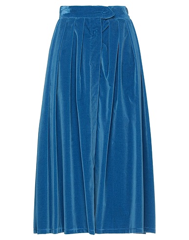 LAVI COUTURE Midi skirt Pastel blue 70% Cotton, 28% Viscose, 2% Elastane